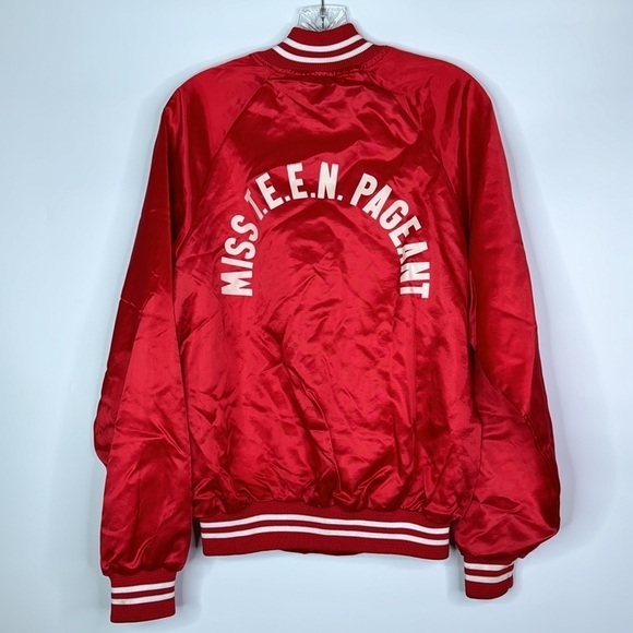 Vintage Miss Teen Pageant Red Satin Button Jacket Size S/M - Picture 4 of 12